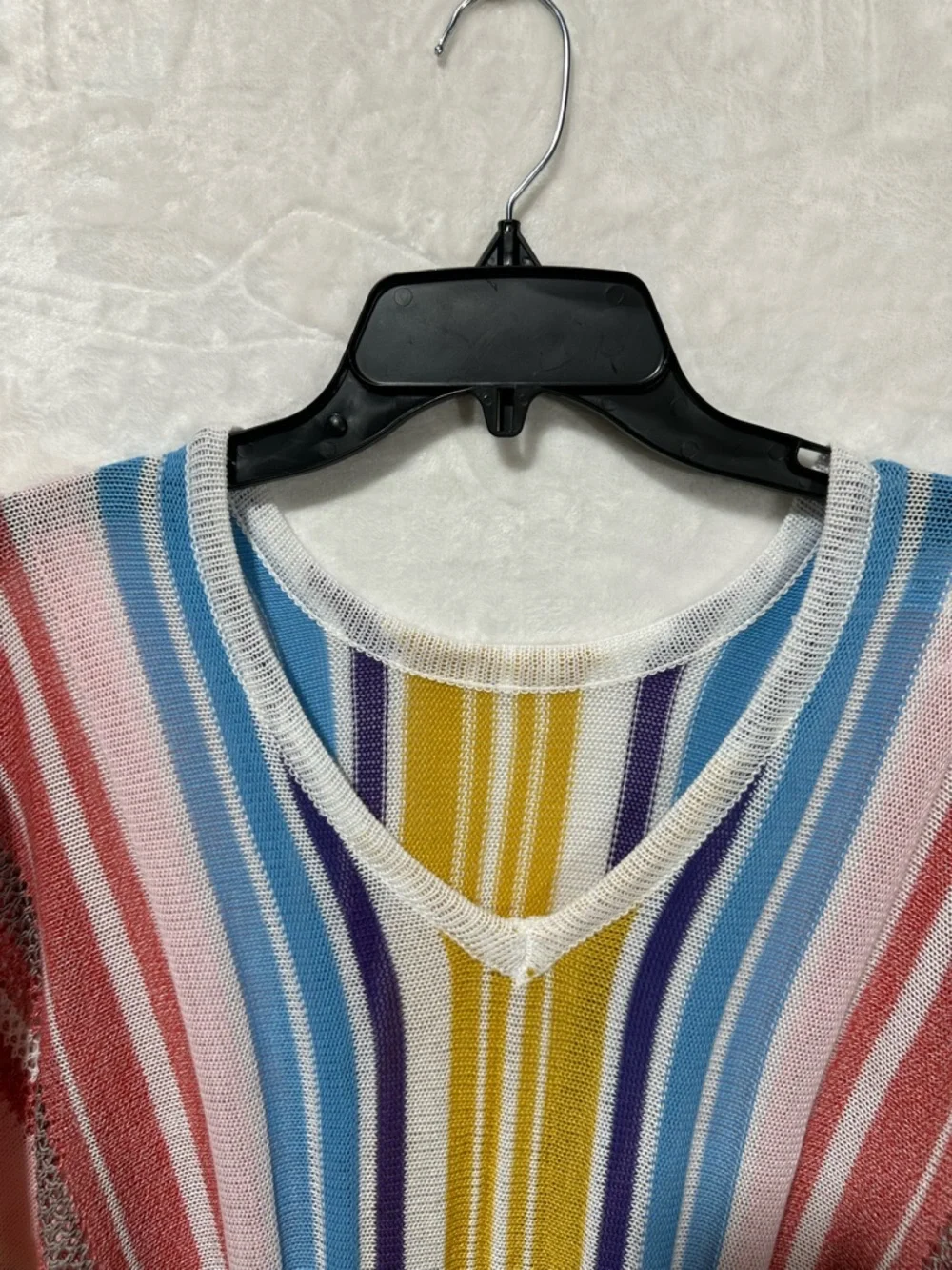 Cupshe Colorful Vertical Stripes Fringe poncho cover up. New with tags